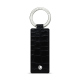 Rectangular leather key ring - Crocodile nero ( Noir / Black) 
