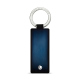 Rectangular leather key ring - Bleu Patine