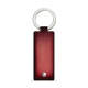 Rectangular leather key ring - Rose Patine