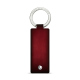 Rectangular leather key ring - Rouge Patine