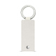 Rectangular leather key ring - Blanc escumo ( Pantone #D6D6D1 )