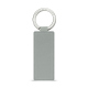 Rectangular leather key ring - Gris PU ( Pantone #c1c6c8 ) 