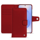Capa de couro para carteira Samsung Galaxy S25 - Rouge ( Nappa - Pantone #d50032 ) 