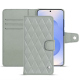 Capa de couro para carteira Samsung Galaxy S25 - Gris - Couture ( Nappa - Pantone #c1c6c8 ) 