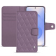 Étui portefeuille cuir Samsung Galaxy S25 - Lilas - Couture ( Nappa - Pantone #b9a3e3 ) 