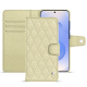 Capa de couro para carteira Samsung Galaxy S25 - Ivoire - Couture ( Pantone #d6d6c6 ) 