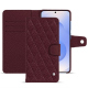 三星 Galaxy S25 皮革钱包保护套 - Lie de vin - Couture ( Pantone #412234 ) 