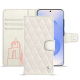 Funda de piel para cartera Samsung Galaxy S25 - Blanc escumo - Couture ( Pantone #D6D6D1 )