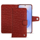 Samsung Galaxy S25 leather wallet case - Autruche ciliegia ( Pantone #a4343a ) 
