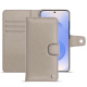 Samsung Galaxy S25 leather wallet case - Taupe innocent ( Pantone #d6d2c4 ) 