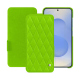 Samsung Galaxy S25 leather case - Vert fluo - Couture ( Pantone #00ab5f ) 