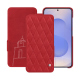 Samsung Galaxy S25 leather case - Rouge troupelenc - Couture ( Pantone #AB191A )