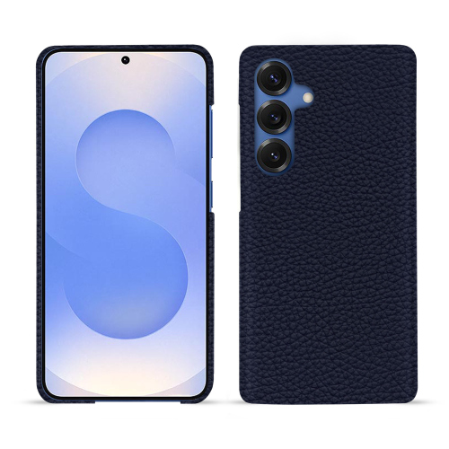 Luxus-Rückschale aus Leder für Samsung Galaxy S25 | NoreveCobalt ( Pantone #2b253f ) 