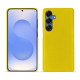 Samsung Galaxy S25 leather cover - Jaune fluo ( Pantone #c9ff57 ) 