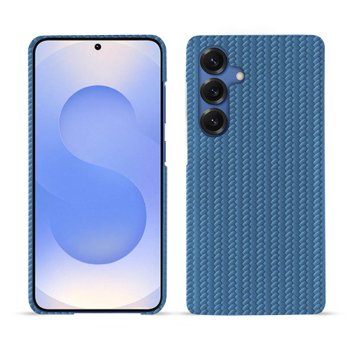 Lujosa funda trasera de cuero personalizable para Samsung Galaxy S25 | NoreveAbaca ishia ( Pantone #395775 ) 