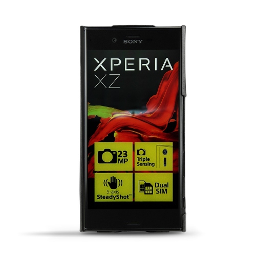 Sony Xperia XZ leather cover - Noir ( Nappa - Black ) 