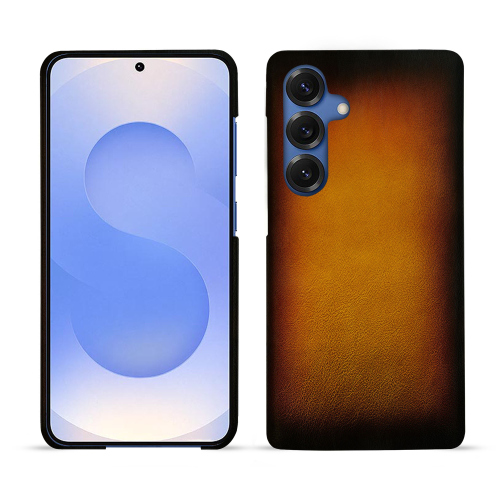 Coque arrière luxe en cuir personnalisable pour Samsung Galaxy S25 | NoreveFauve Patine
