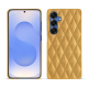 Samsung Galaxy S25 leather cover - Or Maïa - Couture ( Pantone 871C ) 