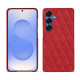 Samsung Galaxy S25 leather cover - Rouge troupelenc - Couture ( Pantone #AB191A )
