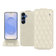 Samsung Galaxy S25 leather case - Blanc - Couture ( Nappa - White ) 