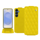 Funda de piel Samsung Galaxy S25 - Jaune fluo - Couture ( Pantone #c9ff57 ) 