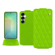 Lederschutzhülle Samsung Galaxy S25 - Vert fluo - Couture ( Pantone #00ab5f ) 