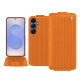 Samsung Galaxy S25 leather case - Abaca arancio ( Pantone #d77540 )