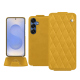 Samsung Galaxy S25 leather case - Jaune soulèu - Couture ( Pantone #F3B934 )
