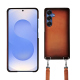 Samsung Galaxy S25 shell with shoulder strap - Orange Patine
