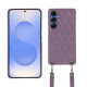 Samsung Galaxy S25 shell with shoulder strap - Lilas - Couture ( Nappa - Pantone #b9a3e3 ) 
