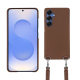 Samsung Galaxy S25 shell with shoulder strap - Marron Veggie ( Pantone #95614d ) 