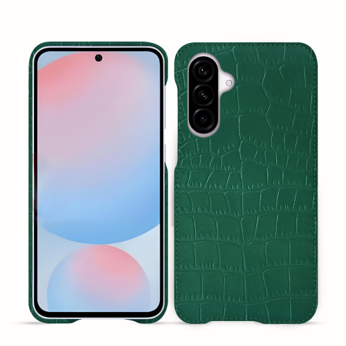 Custodia Premium per Samsung Galaxy A56 - Noreve Saint-TropezCrocodile pino ( Pantone #173F35 ) 