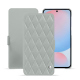 Samsung Galaxy A56 leather case - Gris - Couture ( Nappa - Pantone #c1c6c8 ) 