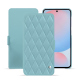 Custodia in pelle Samsung Galaxy A56 - Bleu ciel - Couture ( Nappa - Pantone #abcae9 ) 
