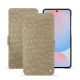 Housse cuir Samsung Galaxy A56 - Autruche desert ( Pantone #A39382 ) 