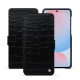 Housse cuir Samsung Galaxy A56 - Crocodile nero ( Noir / Black) 
