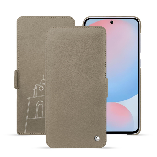 Samsung Galaxy A56 Horizontal Flap Case - Noreve LuxeDarboun sabla ( Pantone #BCB1A1 )