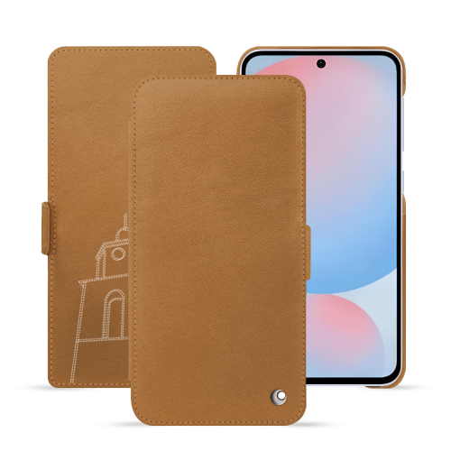 三星 Galaxy A56 水平翻盖保护套 - Noreve LuxeCastan esparciate ( Pantone #824F2A )