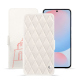 Capa em pele Samsung Galaxy A56 - Blanc escumo - Couture ( Pantone #D6D6D1 )