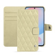 レザーウォレットケース Samsung Galaxy A56 - Beige - Couture ( Nappa - Pantone #ceb888 ) 