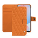 Samsung Galaxy A56 leather wallet case - Orange - Couture ( Nappa - Pantone #ff9351 ) 