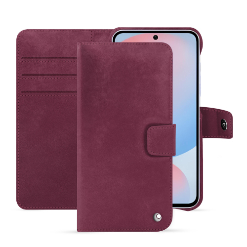 Noreve의 삼성 갤럭시 A56 지갑 케이스 - 고급스럽고 최고급 보호 기능Prune vintage ( Pantone #612434 ) 