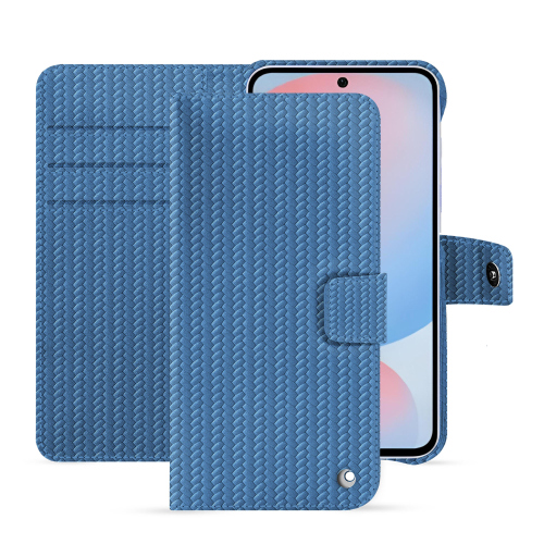 Samsung Galaxy A56 Portemonnaie-Hülle von Noreve - Luxus und Schutz der SpitzenklasseAbaca ishia ( Pantone #395775 ) 