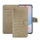 Étui portefeuille cuir Samsung Galaxy A56 - Autruche desert ( Pantone #A39382 ) 
