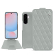Funda de piel Samsung Galaxy A56 - Gris - Couture ( Nappa - Pantone #c1c6c8 ) 
