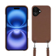 Apple iPhone 16 shell with shoulder strap - Marron Veggie ( Pantone #95614d ) 