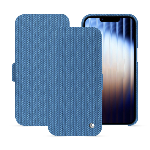 Custodia con patta di lusso Apple iPhone 16e - Eleganza e protezione | NoreveAbaca ishia ( Pantone #395775 ) 