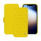 硬质真皮保护套 Apple iPhone 16e - Jaune fluo - Couture ( Pantone #c9ff57 ) 