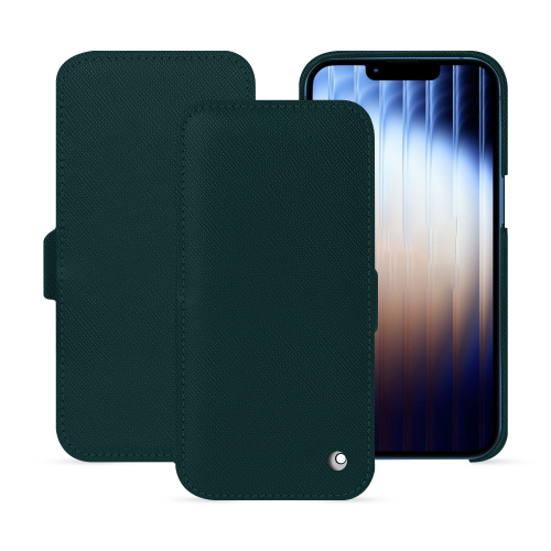 Capa com aba de luxo para Apple iPhone 16e - Elegância e proteção | NoreveVert séduisant ( Pantone #1d3c34 ) 