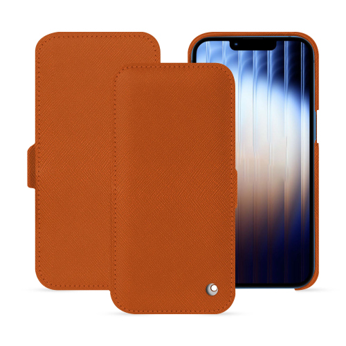Luxus-Flipcase für Apple iPhone 16e – Eleganz und Schutz | NoreveOrange vibrant ( Pantone #e36b39 ) 